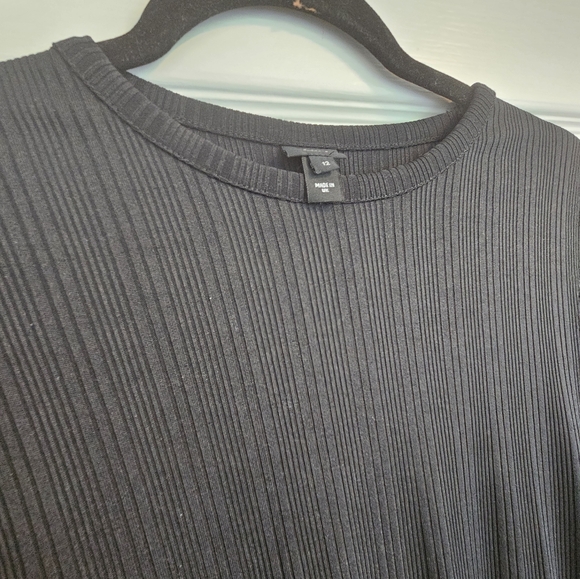 River Island Midi Ribbed Long Sleeve Bodycon Dress - Black, UK12 - Picture 2 of 3